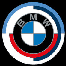 BMW · 50 Jahre logo on a BadgeFLEX digital car emblem