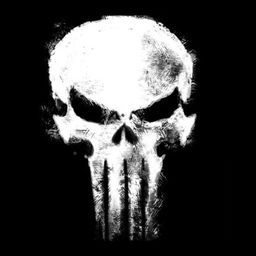 Punisher logo on a BadgeFLEX digital car emblem