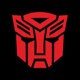 Transformers logo on a BadgeFLEX digital car emblem